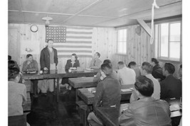 Roy Takeno at Town Hall Meeting, Manzanar Relocation Center, California by Ansel - £17.57 GBP+