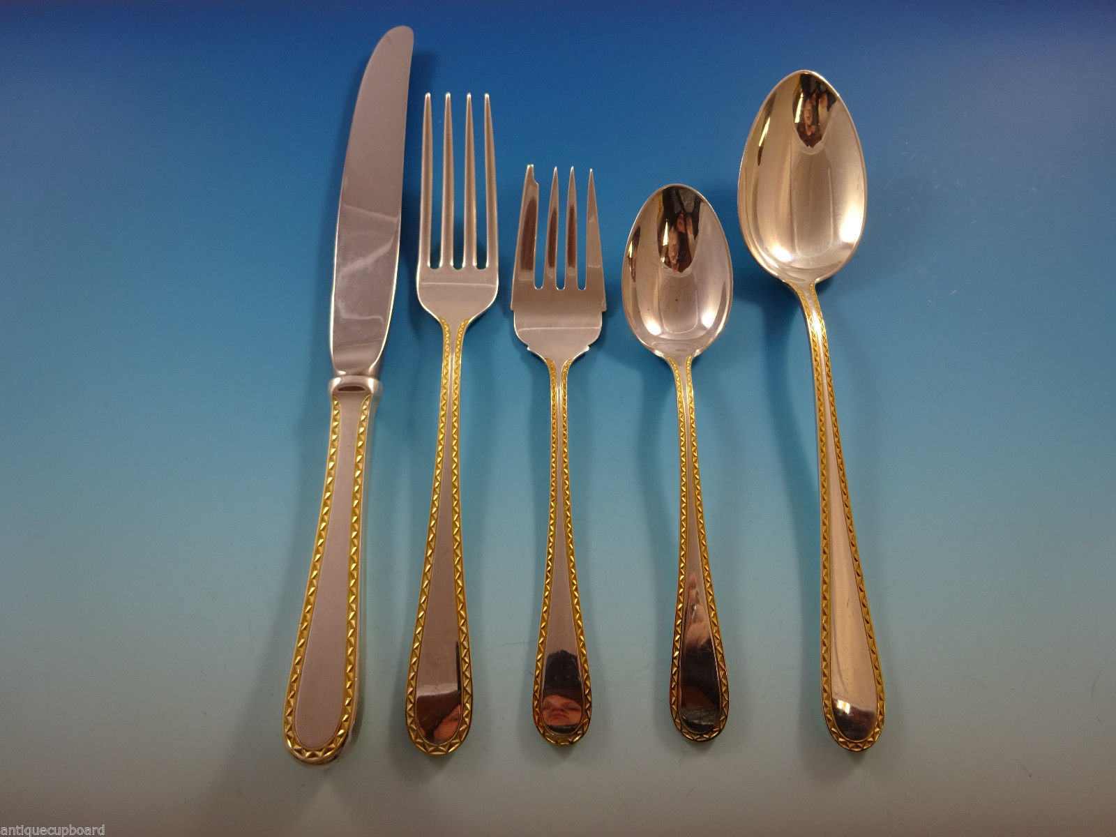 Primary image for Golden Winslow by Kirk Sterling Silver Flatware Service For 8 Set 48 Pieces