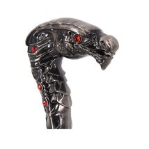 37"Dragon Wild Fighting Walking Cane Black Staff Glossy Finish Steel Shaft Stick image 2