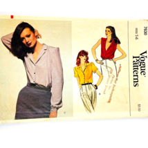Vtg Vogue Pattern Misses 3 Blouses Loose Fitting 1980 Sz 14 Cut 7630 C Shirt - £15.94 GBP