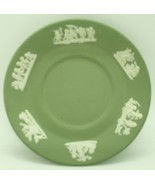 Vintage Wedgwood Jasperware White Cherubs on Green Round Coaster - $187.07 MXN