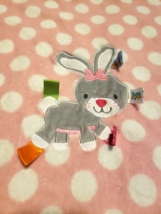 Taggies Bunny Rabbit Baby Blanket Pink White Polka Dots Soft Plush Lovey - $26.61
