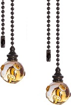 Crystal Ceiling Fan Pull Chains Hanging Amber Point Pendants Prism Pack Of 2 - £25.88 GBP