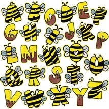 27Pcs Bee Iron-On Sew-On Patches Honey Bee A To Z Letter Heat Transfer Iron Patc - £17.54 GBP