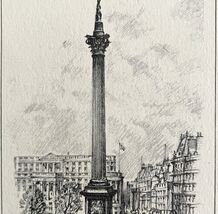 Trafalgar Square Nelson Monument 1901 Victorian London Print Art DWFF10 - €43,22 EUR