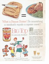 1957 Big Top Peanut Butter Print Ad 8.5&quot; x 11&quot; - £15.10 GBP