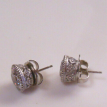 Signed JUDITH RIPKA 925 CZ Pierced Earrings With Happy Backs Pat. Pending - £119.71 GBP