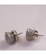 Signed JUDITH RIPKA 925 CZ Pierced Earrings With Happy Backs Pat. Pending - $206.03 CAD