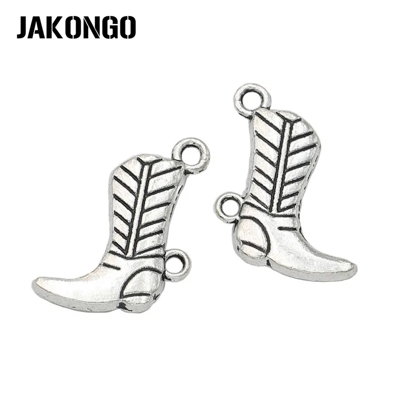 JAKONGO Antique Silver Plated boy Boot Charm Pendants for Jewelry Access... - $60.80