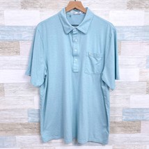 Criquet Short Sleeve Pima Cotton Polo Shirt Blue Stretch Golf Casual XXL... - $44.54
