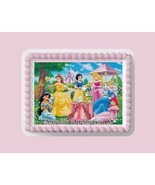 Custom Edible Birthday Cake Topper/ Peel like a sticker/ Princesses - £7.83 GBP