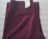NWT Style &amp; Co Red Black Currant Dress Pants Size 14 Fall Foliage Wide Leg - £19.56 GBP