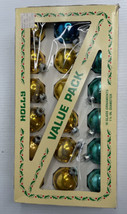 18 Holly Glass Ornaments Value Pack Multi-Color  Vintage Teal Green Gold - £11.83 GBP