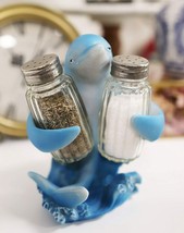 Ebros Dolphin Rising Above Sea Waves Hugging Salt And Pepper Shakers Holder - $24.99