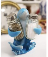 Ebros Dolphin Rising Above Sea Waves Hugging Salt And Pepper Shakers Holder - £19.95 GBP