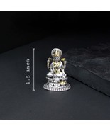 2D Real Solid 925 Silver Oxidized Laxmi Statue religious Diwali gift - $56.05