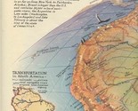 1930&#39;s Map of South America in Global Perspective Rio De Janeiro &amp; Bueno... - $17.82