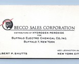 Buffalo Electro Chemical Corporation Vtg Business Card Buffalo NY BC1 - $17.77