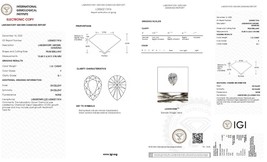 1.61 Cts Pear Cut IGI Certified Lab Grown CVD Diamond F Color SI1 Clarit... - $438.00