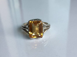 AAA  quality handmade natural golden topaz ring in 925 sterling silver - £148.64 GBP