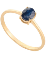 18K Gold Blue Sapphire Ring - £216.34 GBP