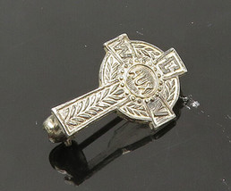 925 Sterling Silver - Vintage Catholic War Veterans Cross Brooch Pin - BP8529 - £18.78 GBP