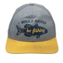 Bass Pro Shops Hat Kids Gray Yellow “I Would Rather Be Fishing” Cap - $228.43 MXN