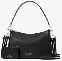 Kate Spade Rosie Shoulder Bag Black Pebbled Leather KF086 Pouch NWT $399 MSRP FS - £117.66 GBP