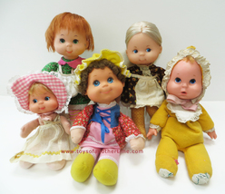 Vintage Mattel Baby Beans Dolls, 1970s Lot of 5 Beanies, Mama, Miss Muffet - $25.00