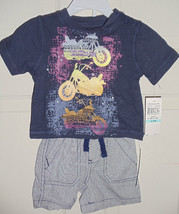 Calvin Klein Jeans 2 PC Shirt &amp; Shorts Motorcycle 6-9 - £21.92 GBP