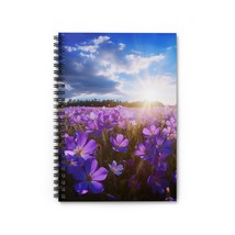 Violet Flowers Spiral Notebook | Ruled Line Journal | 118 pages - £15.81 GBP