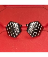 Huntington Bank Silver Tone Mens Cufflinks Pre Owned Uniform  - $18.41 CAD