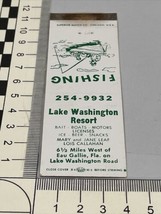 Matchbook Cover Lake Washington Resort 6 1/2 miles from Eau Gallie, FL  gmg - $12.38