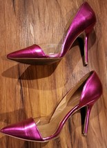 Just Fab ~ Shiny Hot Pink Neon ~ TEYLA ~ 4.5&quot; Stiletto Heels ~ Size 10M - £29.54 GBP