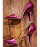 Just Fab ~ Shiny Hot Pink Neon ~ TEYLA ~ 4.5&quot; Stiletto Heels ~ Size 10M - £29.80 GBP