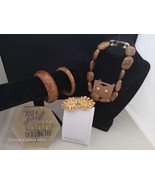 5 Piece Brown Jewelry Set, 2 x Bangles, 2 x Earrings, 1 x Necklace (94) ... - $17.82 CAD