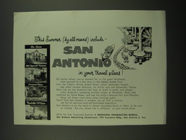 1955 San Antonio Tourism Ad - This Summer (by all means) include - San Antonio  - £14.78 GBP