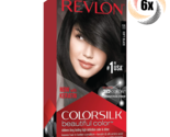 6x Packs Revlon Soft Black Permanent Colorsilk Beautiful Color Hair Dye ... - $38.47