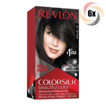 6x Packs Revlon Soft Black Permanent Colorsilk Beautiful Color Hair Dye | #11 - £30.07 GBP