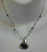 Lia Sophia Silver-tone Triple Wired Blue Bead Necklace - $13.99