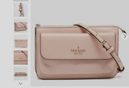 Kate Spade Pebbled Leather Small Leila Crossbody Bag Quartz Pink NWT $269 - £98.06 GBP