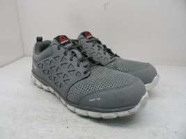 Reebok Work Men&#39;s Sublite Safety Cushion Work Shoes RB4042 Grey/White Size 9.5W - £53.25 GBP