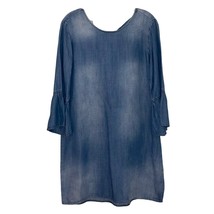 Cloth &amp; Stone Women&#39;s Chambray Blue Ruffle Sleeve Dress, Size Petite Small - £23.91 GBP