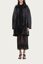 Goen.j hooded lambskin leather coat in Black - size M - £620.37 GBP