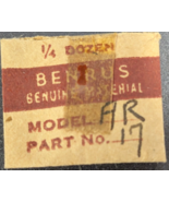 Lot of 2 NOS NEW Benrus AR Part# 17 - Watch Clutch Wheels - $22.23 CAD