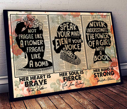 Feminist Poster Her Heart Is Brave Her Soul Is Fierce Her Mind Is Strong 1 - £12.86 GBP