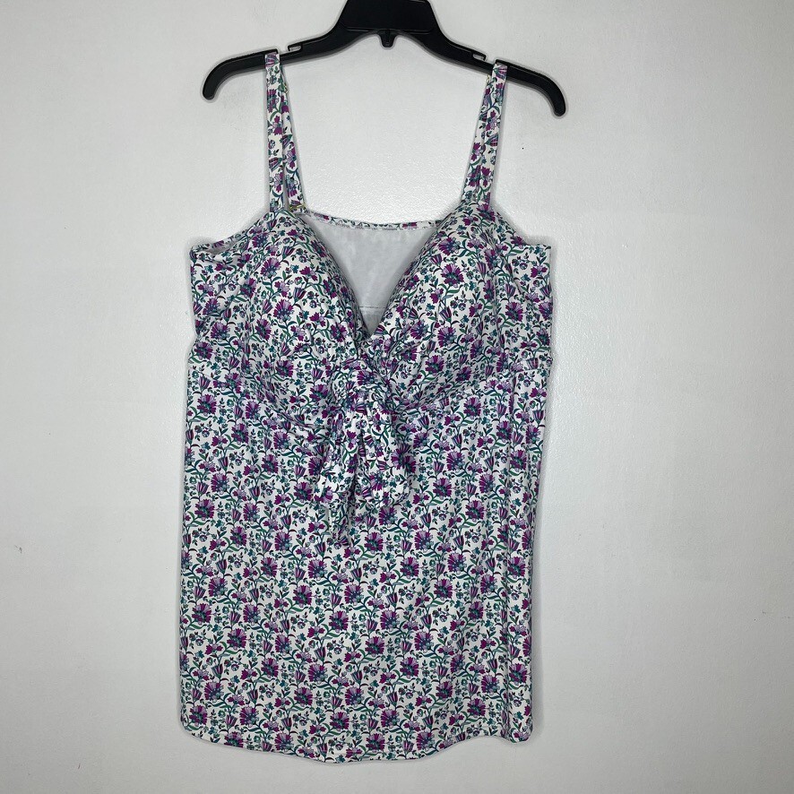 Swimsuits For All Plus Size 26 Floral Tankini Top Support Swim - $21.00