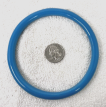 Vintage BLUE Peking Glass Hop Round 4 1/4 Inch Across Sewing Basket Hand... - $19.80