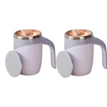 Set of 2 White Magnetic Stirring Coffee Mugs - $511.89 MXN