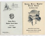 1899 &amp; 1905 Young Men&#39;s Baptist Social Union Ladies &amp; New Member Menus B... - £32.70 GBP